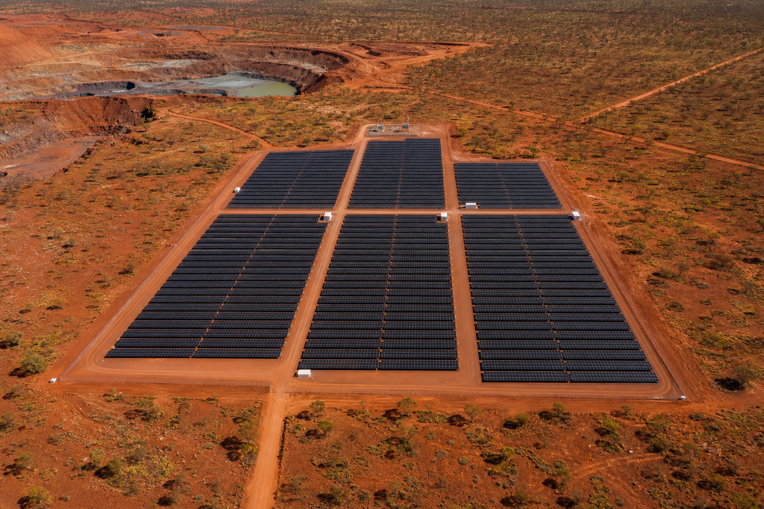 A compact desert solar farm